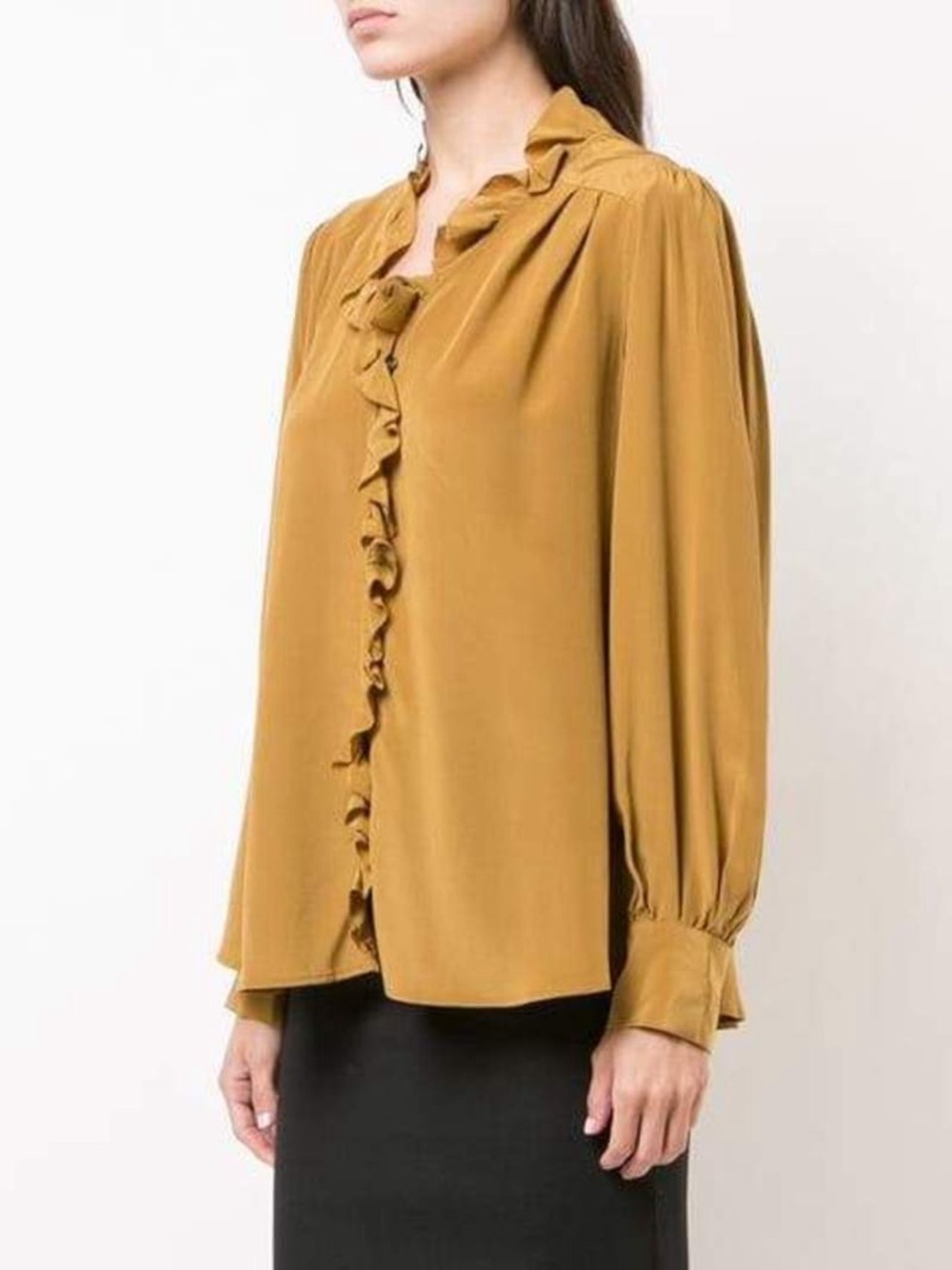 SEA New York Solange Ruffle Blouse- Mustard